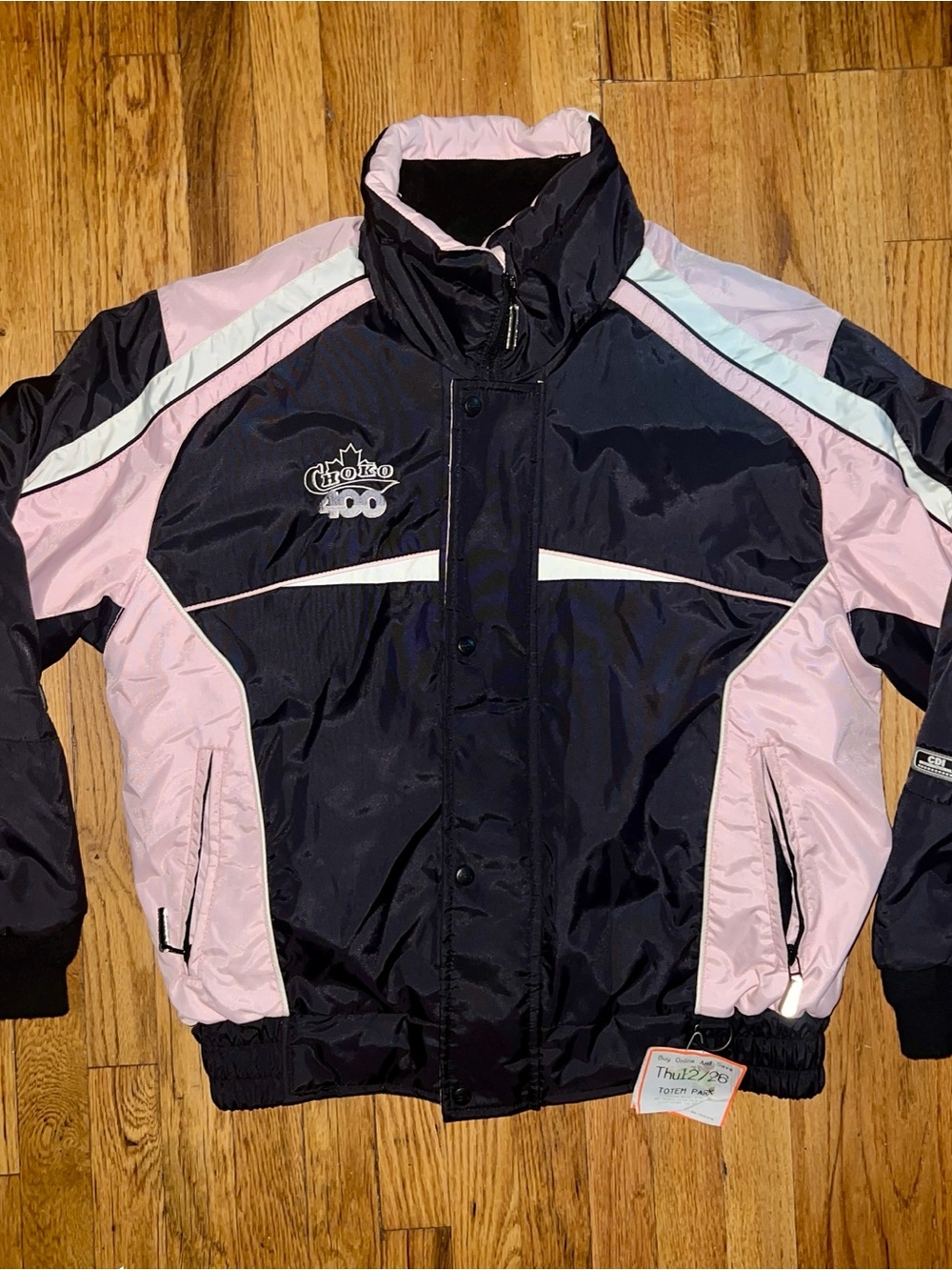 VTG Choko Men’s Snowmobile Jacket Colorblock Full Zip Snap Stand-Up Collar L